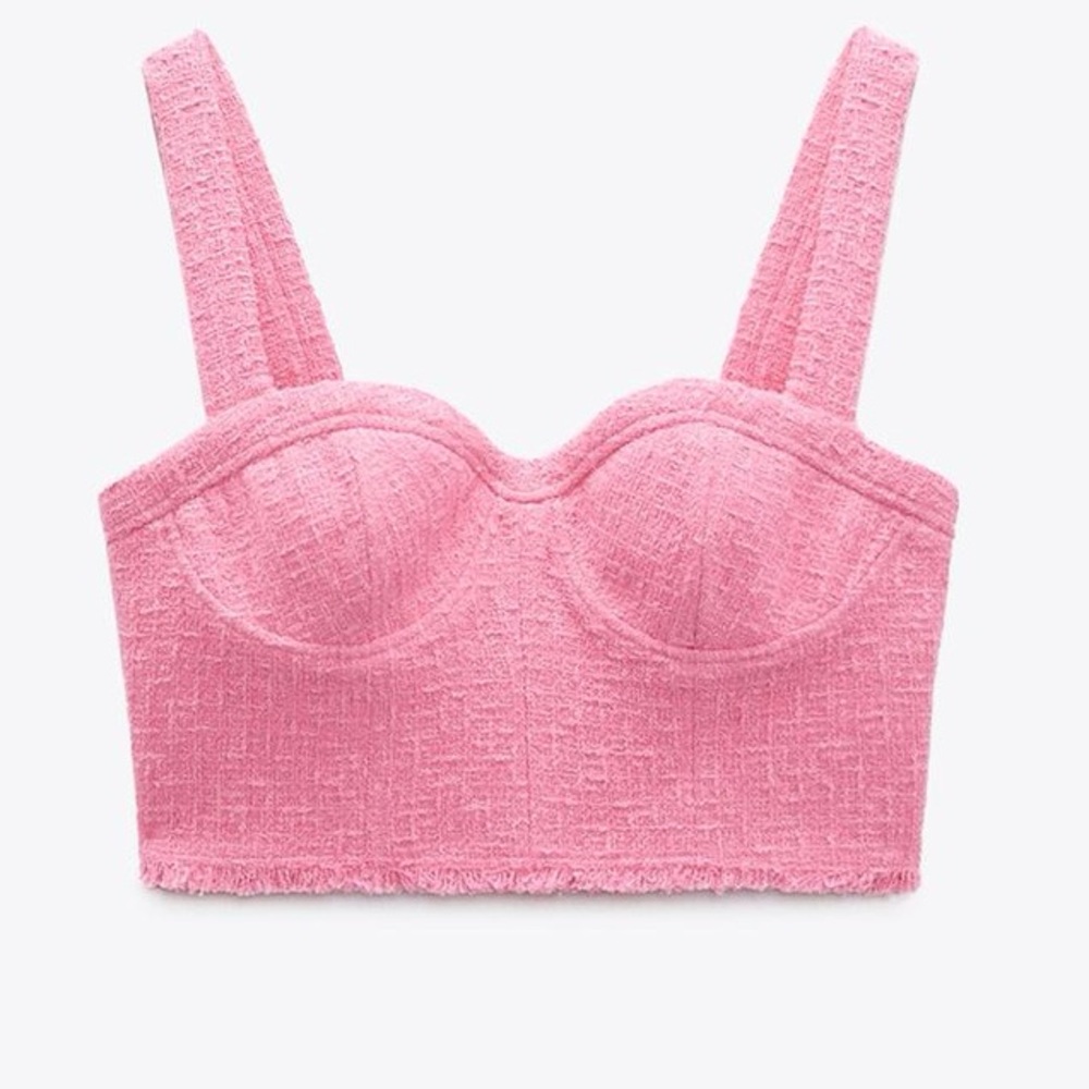 Pink Textured Women's Bustier